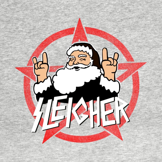 Santa goes Metal Santa Sleigher Funny Christmas for Metalheads by SusanaDesigns